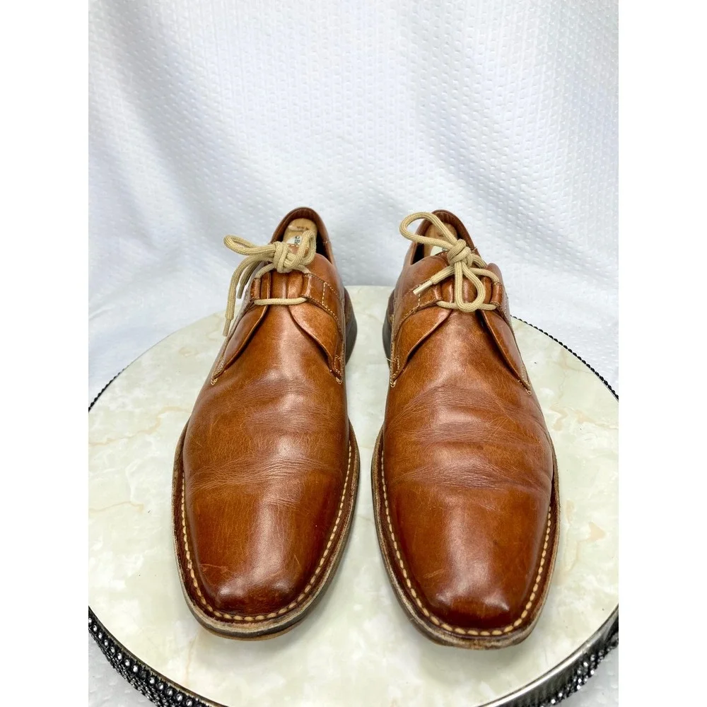 Cole Haan Leather Lace Up Derby Dress Shoes Mens 9.5 Brown Professional Preppy